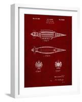 PP1017-Burgundy Rocket Ship Model Patent Poster-Cole Borders-Framed Giclee Print