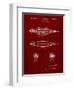 PP1017-Burgundy Rocket Ship Model Patent Poster-Cole Borders-Framed Giclee Print