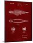 PP1017-Burgundy Rocket Ship Model Patent Poster-Cole Borders-Mounted Giclee Print