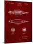 PP1017-Burgundy Rocket Ship Model Patent Poster-Cole Borders-Mounted Giclee Print