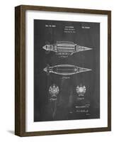 PP1017-Chalkboard Rocket Ship Model Patent Poster-Cole Borders-Framed Giclee Print