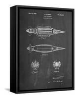 PP1017-Chalkboard Rocket Ship Model Patent Poster-Cole Borders-Framed Stretched Canvas