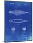 PP1017-Faded Blueprint Rocket Ship Model Patent Poster-Cole Borders-Mounted Giclee Print