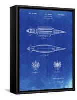 PP1017-Faded Blueprint Rocket Ship Model Patent Poster-Cole Borders-Framed Stretched Canvas