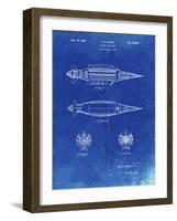 PP1017-Faded Blueprint Rocket Ship Model Patent Poster-Cole Borders-Framed Giclee Print