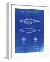 PP1017-Faded Blueprint Rocket Ship Model Patent Poster-Cole Borders-Framed Giclee Print