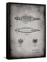 PP1017-Faded Grey Rocket Ship Model Patent Poster-Cole Borders-Framed Stretched Canvas