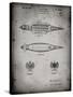 PP1017-Faded Grey Rocket Ship Model Patent Poster-Cole Borders-Stretched Canvas