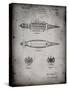 PP1017-Faded Grey Rocket Ship Model Patent Poster-Cole Borders-Stretched Canvas