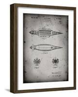 PP1017-Faded Grey Rocket Ship Model Patent Poster-Cole Borders-Framed Giclee Print