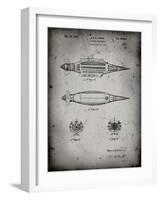 PP1017-Faded Grey Rocket Ship Model Patent Poster-Cole Borders-Framed Giclee Print