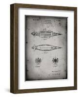 PP1017-Faded Grey Rocket Ship Model Patent Poster-Cole Borders-Framed Giclee Print