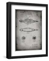 PP1017-Faded Grey Rocket Ship Model Patent Poster-Cole Borders-Framed Giclee Print