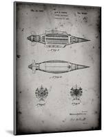 PP1017-Faded Grey Rocket Ship Model Patent Poster-Cole Borders-Mounted Giclee Print