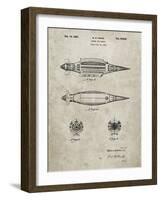 PP1017-Sandstone Rocket Ship Model Patent Poster-Cole Borders-Framed Giclee Print