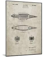 PP1017-Sandstone Rocket Ship Model Patent Poster-Cole Borders-Mounted Giclee Print