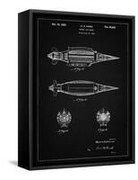 PP1017-Vintage Black Rocket Ship Model Patent Poster-Cole Borders-Framed Stretched Canvas