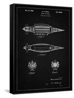 PP1017-Vintage Black Rocket Ship Model Patent Poster-Cole Borders-Framed Stretched Canvas