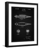 PP1017-Vintage Black Rocket Ship Model Patent Poster-Cole Borders-Framed Giclee Print