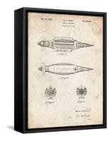 PP1017-Vintage Parchment Rocket Ship Model Patent Poster-Cole Borders-Framed Stretched Canvas