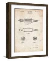 PP1017-Vintage Parchment Rocket Ship Model Patent Poster-Cole Borders-Framed Giclee Print