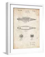 PP1017-Vintage Parchment Rocket Ship Model Patent Poster-Cole Borders-Framed Giclee Print