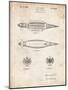 PP1017-Vintage Parchment Rocket Ship Model Patent Poster-Cole Borders-Mounted Giclee Print