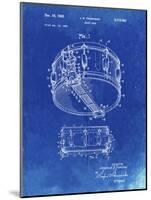 PP1018-Faded Blueprint Rogers Snare Drum Patent Poster-Cole Borders-Mounted Giclee Print