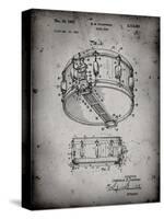 PP1018-Faded Grey Rogers Snare Drum Patent Poster-Cole Borders-Stretched Canvas