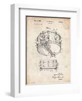 PP1018-Vintage Parchment Rogers Snare Drum Patent Poster-Cole Borders-Framed Giclee Print