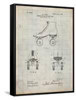 PP1019-Antique Grid Parchment Roller Skate 1899 Patent Poster-Cole Borders-Framed Stretched Canvas