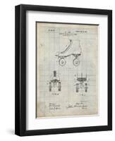 PP1019-Antique Grid Parchment Roller Skate 1899 Patent Poster-Cole Borders-Framed Premium Giclee Print