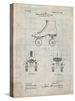 PP1019-Antique Grid Parchment Roller Skate 1899 Patent Poster-Cole Borders-Stretched Canvas