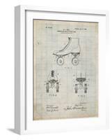 PP1019-Antique Grid Parchment Roller Skate 1899 Patent Poster-Cole Borders-Framed Giclee Print