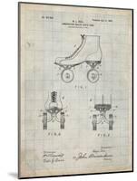 PP1019-Antique Grid Parchment Roller Skate 1899 Patent Poster-Cole Borders-Mounted Giclee Print