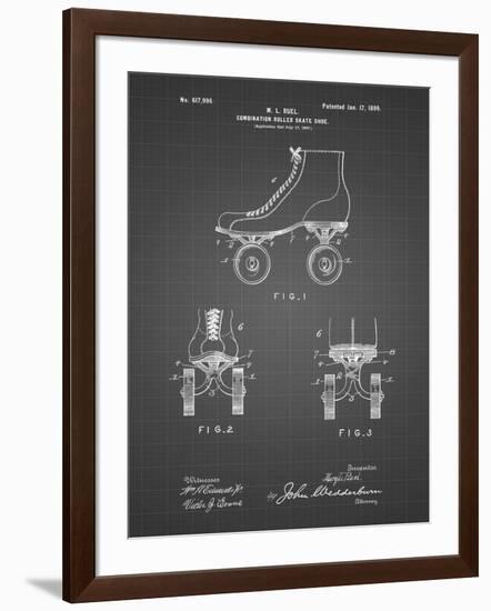 PP1019-Black Grid Roller Skate 1899 Patent Poster-Cole Borders-Framed Giclee Print