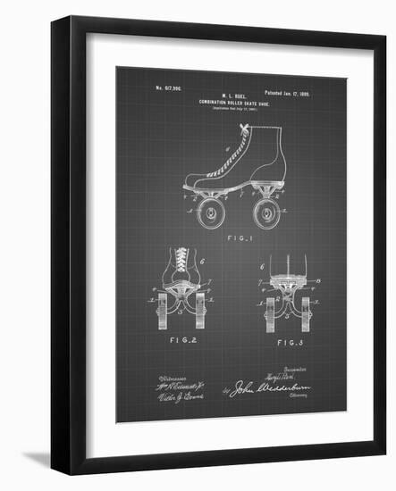 PP1019-Black Grid Roller Skate 1899 Patent Poster-Cole Borders-Framed Giclee Print
