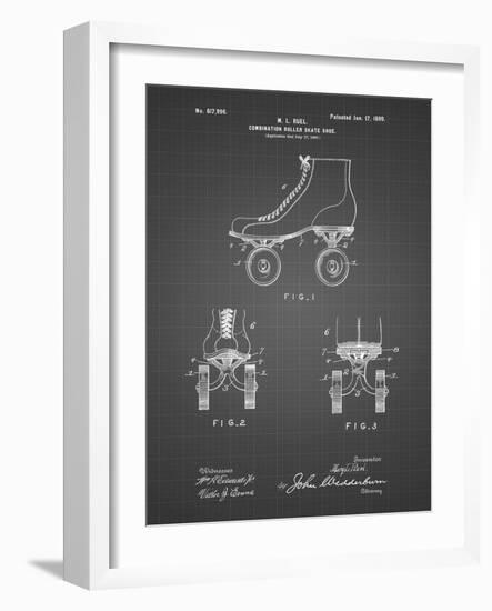 PP1019-Black Grid Roller Skate 1899 Patent Poster-Cole Borders-Framed Giclee Print