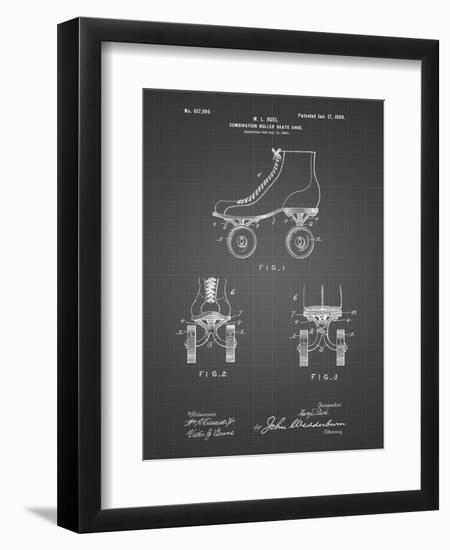 PP1019-Black Grid Roller Skate 1899 Patent Poster-Cole Borders-Framed Premium Giclee Print