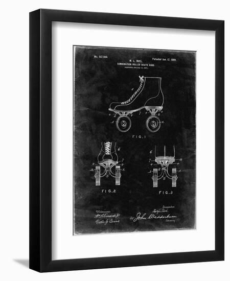 PP1019-Black Grunge Roller Skate 1899 Patent Poster-Cole Borders-Framed Premium Giclee Print