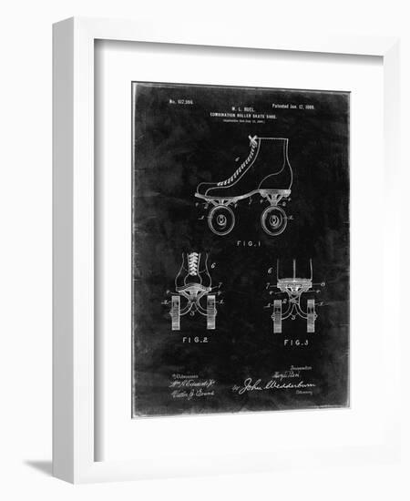 PP1019-Black Grunge Roller Skate 1899 Patent Poster-Cole Borders-Framed Giclee Print