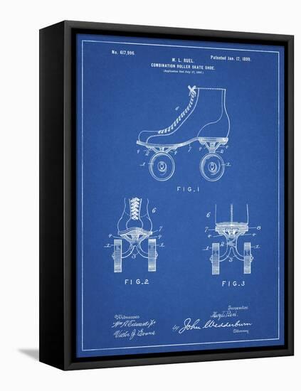 PP1019-Blueprint Roller Skate 1899 Patent Poster-Cole Borders-Framed Stretched Canvas