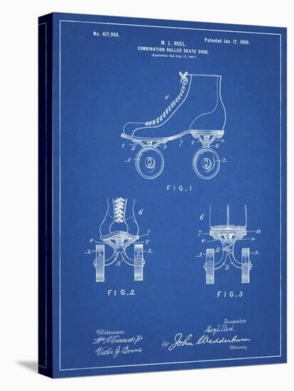 PP1019-Blueprint Roller Skate 1899 Patent Poster-Cole Borders-Stretched Canvas