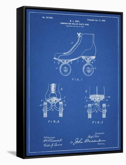 PP1019-Blueprint Roller Skate 1899 Patent Poster-Cole Borders-Framed Stretched Canvas