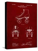 PP1019-Burgundy Roller Skate 1899 Patent Poster-Cole Borders-Stretched Canvas