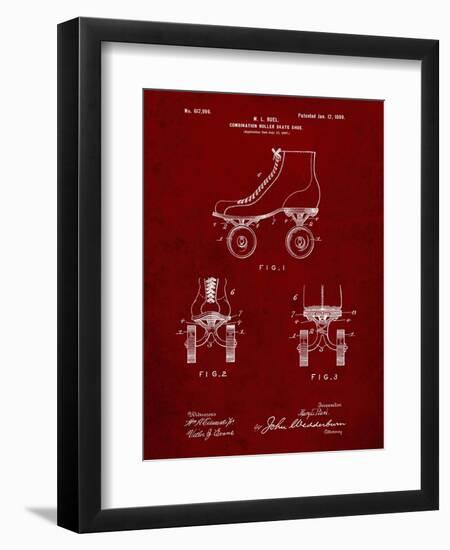 PP1019-Burgundy Roller Skate 1899 Patent Poster-Cole Borders-Framed Premium Giclee Print