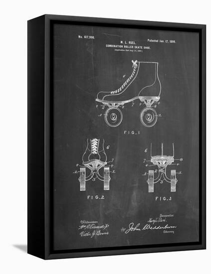 PP1019-Chalkboard Roller Skate 1899 Patent Poster-Cole Borders-Framed Stretched Canvas