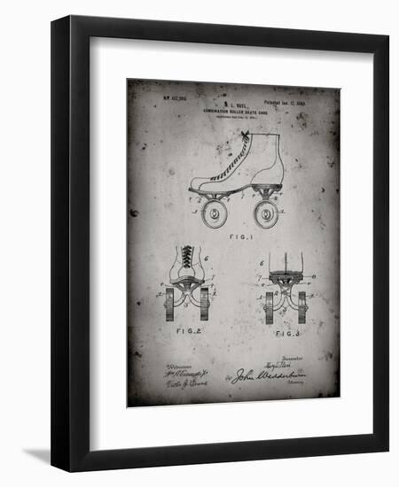 PP1019-Faded Grey Roller Skate 1899 Patent Poster-Cole Borders-Framed Premium Giclee Print