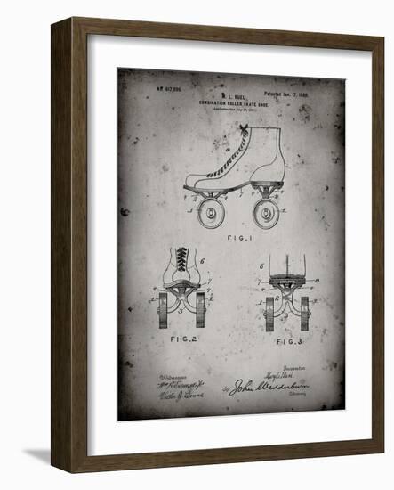 PP1019-Faded Grey Roller Skate 1899 Patent Poster-Cole Borders-Framed Giclee Print