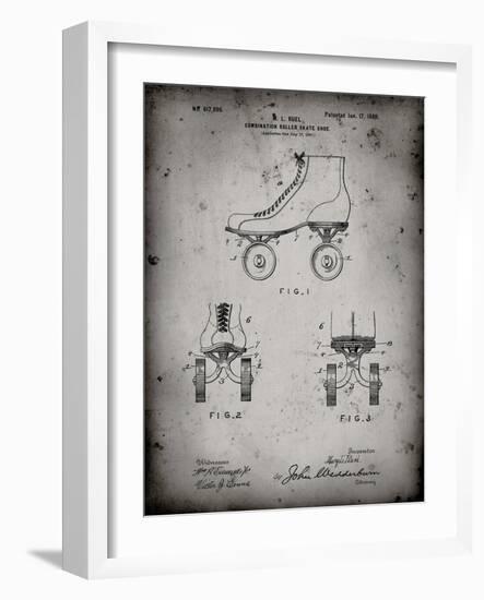 PP1019-Faded Grey Roller Skate 1899 Patent Poster-Cole Borders-Framed Giclee Print